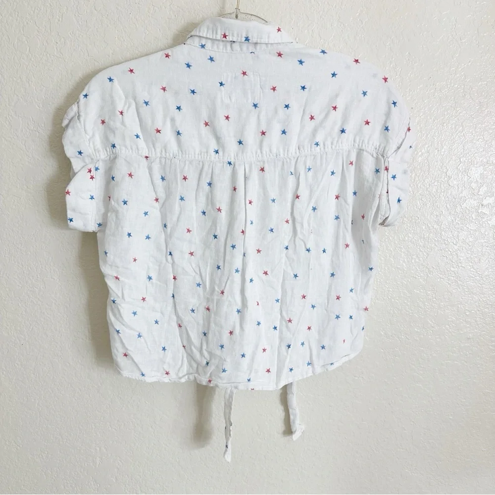 Rails Amelie Tie Front Shirt white size M - Picture 10 of 12